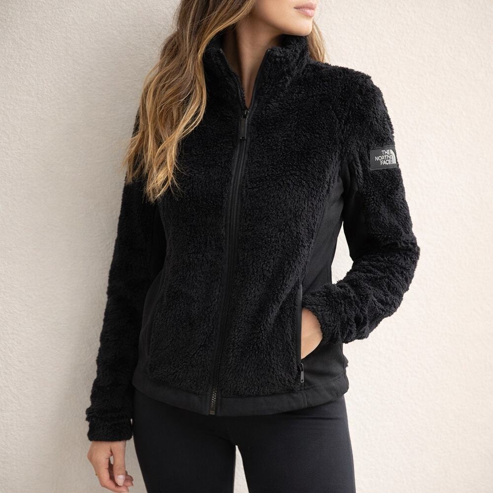The North Face Black Fuzzy Fleece Jacket Full Zip Soft Cozy XS Women Gorpcore